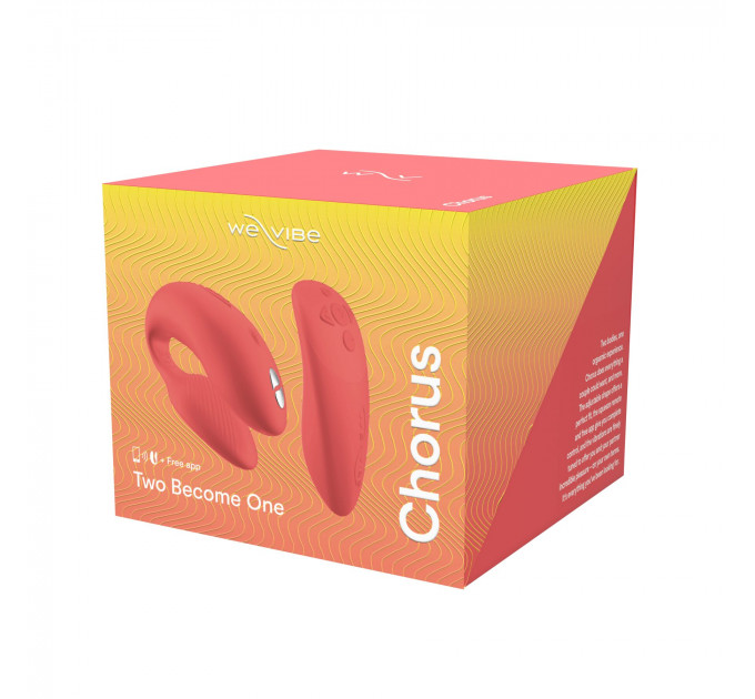 Смарт-вібратор для пар We-Vibe Chorus Crave Coral, сенсорне керування вібраціями стисненням пульта