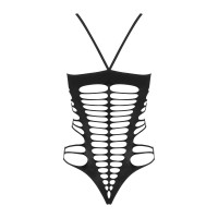 Бодистокинг с поперечными вырезами Obsessive B122 teddy S/M/L, черный