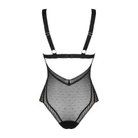 Мереживне боді з декольте Obsessive Estiqua teddy M/L, чорне, широкі лямки — Просмотреть изображение 6