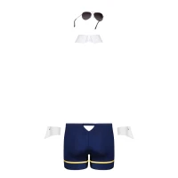 Еротичний костюм пілота Obsessive Pilotman set S/M, боксери, манжети, комір з краваткою, окуляри — Просмотреть изображение 6