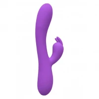 Вібратор-кролик Wooomy Gili-Gili Vibrator with Heat Purple, відросток з вушками, підігрів до 40°С — Переглянути зображення 1