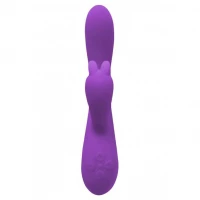 Вібратор-кролик Wooomy Gili-Gili Vibrator with Heat Purple, відросток з вушками, підігрів до 40°С — Переглянути зображення 4