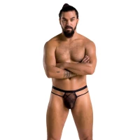 Чоловічі прозорі стринги Passion 029 THONG COLLIN XXL/XXXL Black, сітка — Просмотреть изображение 3