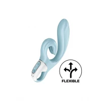 Вібратор-кролик Satisfyer Love Me Blue, гнучкий, відросток з потрійним кінчиком — Переглянути зображення 1