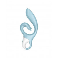 Вибратор-кролик Satisfyer Love Me Blue, гибкий, отросток с тройным кончиком