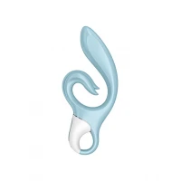 Вібратор-кролик Satisfyer Love Me Blue, гнучкий, відросток з потрійним кінчиком — Переглянути зображення 3