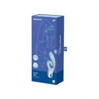 Вібратор-кролик Satisfyer Love Me Blue, гнучкий, відросток з потрійним кінчиком — Переглянути зображення 11