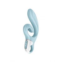 Вібратор-кролик Satisfyer Love Me Blue, гнучкий, відросток з потрійним кінчиком — Переглянути зображення 2