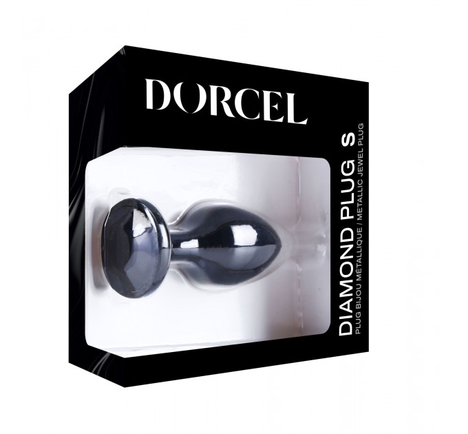 Металева анальна пробка з кристалом Dorcel Diamond Plug Black S