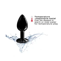 Металева анальна пробка з кристалом Dorcel Diamond Plug Black S — Переглянути зображення 3