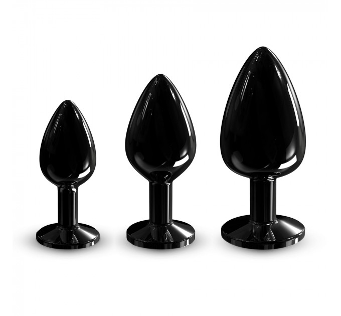 Металева анальна пробка з кристалом Dorcel Diamond Plug Black S