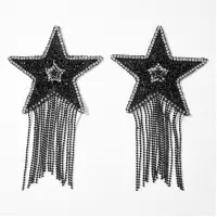 Пестис-зірки з бахромою JSY Nipple Sticker RT236112 Black, стікери — Переглянути зображення 1