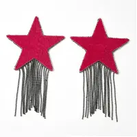 Пестис-зірки з бахромою JSY Nipple Sticker RT236112 Black, стікери — Переглянути зображення 2