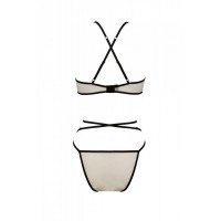 Комплект белья Passion CHIKA SET, S/M, cream, топ, трусики