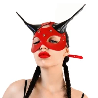 Шкіряна маска Art of Sex - Lucifer Red&amp;Black — Просмотреть изображение 1