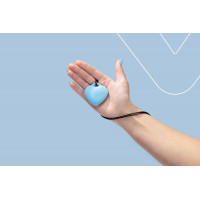 Мини-вибратор «Сердечко» FairyGasm PleasureStone blue, 9 режимов, на шнурке