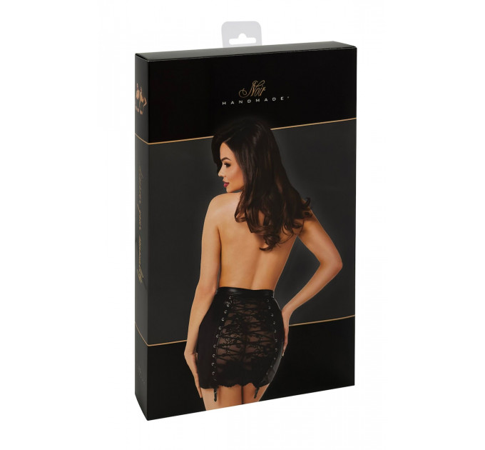 Спідниця Noir Handmade F341 Powerwetlook and lace skirt - 3XL