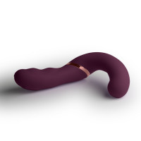 Двойной вибратор Rocks Off Gemini Burgundy, 2 мотора, по 10 режимов, сменное положение ручки