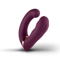 Подвійний вібратор Rocks Off Gemini Burgundy, 2 мотори, по 10 режимів, змінне положення ручки — Переглянути зображення 1
