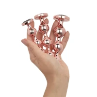 Набір анальних іграшок Rosy Gold - Metal Butt Plug Set 3 Pieces — Просмотреть изображение 9