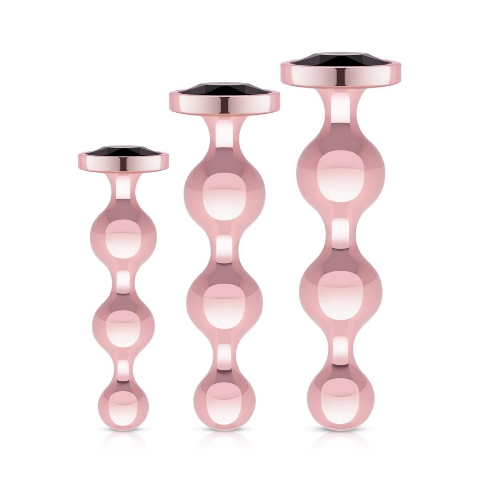 Набор анальных игрушек Rosy Gold - Metal Butt Plug Set 3 Pieces