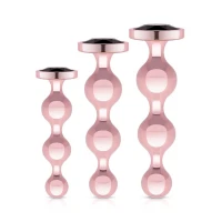 Набір анальних іграшок Rosy Gold - Metal Butt Plug Set 3 Pieces — Просмотреть изображение 1