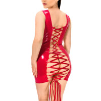 Лакированное платье на шнуровке Art of Sex - Demi, цвет красный, L-2XL