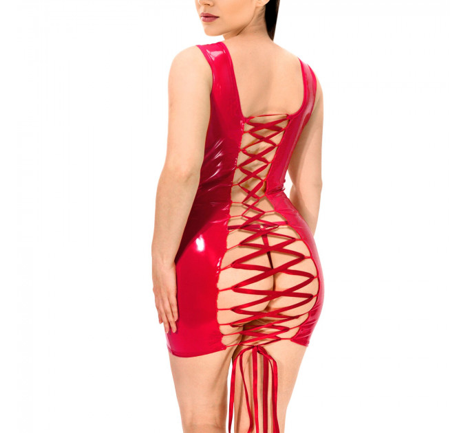 Лакована сукня на шнурівці Art of Sex - Demi, колір червоний, L-2XL