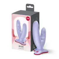 Подвійний фалоімітатор Fun Factory RYDE Purple, гнучкі стовбури, присоска — Переглянути зображення 10