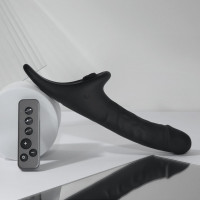 Вібронасадка для страпону з вакуумною стимуляцією Strap-On-Me Multi Orgasm Realistic Dildo L Black