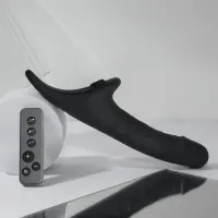 Вібронасадка для страпону з вакуумною стимуляцією Strap-On-Me Multi Orgasm Realistic Dildo L Black — Переглянути зображення 2