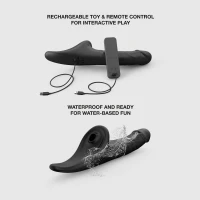 Вібронасадка для страпону з вакуумною стимуляцією Strap-On-Me Multi Orgasm Realistic Dildo L Black — Переглянути зображення 4