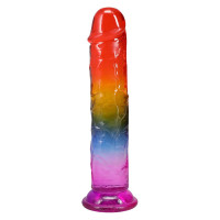 Дилдо Doc Johnson Crystal Jellies - 8.5 Inch Сlassic Dong - Rainbow — Просмотреть изображение 3