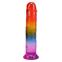 Фалоімітатор Doc Johnson Crystal Jellies - 8.5 Inch Сlassic Dong - Rainbow — Просмотреть изображение 2