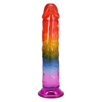 Дилдо Doc Johnson Crystal Jellies - 8.5 Inch Сlassic Dong - Rainbow — Просмотреть изображение 4