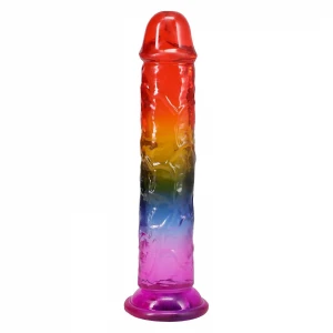 Фалоімітатор Doc Johnson Crystal Jellies - 8.5 Inch Сlassic Dong - Rainbow