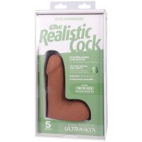 Фалоімітатор Doc Johnson The Realistic Cock ULTRASKYN - 5 Inch with Balls Caramel — Переглянути зображення 9