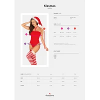 Боді Obsessive Kissmas teddy red L/XL (м'ята упаковка!!!) — Переглянути зображення 6