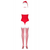 Боди Obsessive Kissmas teddy red L/XL (мятая упаковка!!!)