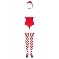 Боді Obsessive Kissmas teddy red L/XL (м'ята упаковка!!!) — Переглянути зображення 5