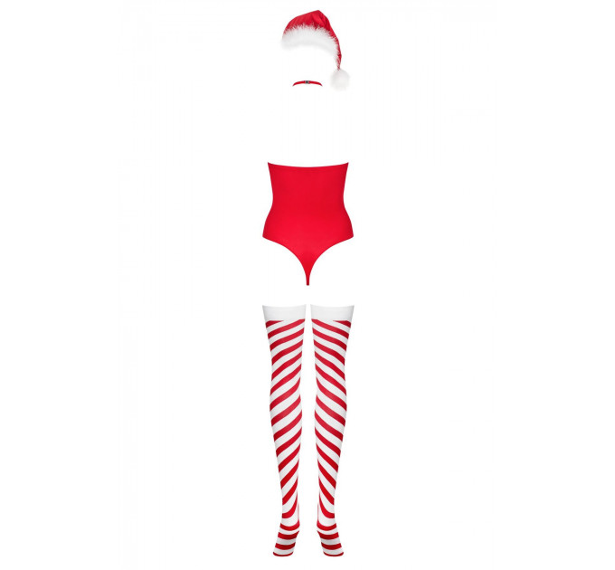 Боди Obsessive Kissmas teddy red L/XL (мятая упаковка!!!)