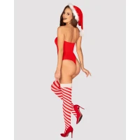 Боді Obsessive Kissmas teddy red L/XL (м'ята упаковка!!!) — Переглянути зображення 3