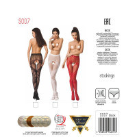 Еротичні колготки-бодістокінг Passion S007 black, гарні ажурні колготки з вирізом — Переглянути зображення 8