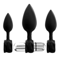 Набір анальних вібропробок Bathmate Anal Training Plugs VIBE, діаметр 2,5 см - 3,1см - 3,8см — Переглянути зображення 1