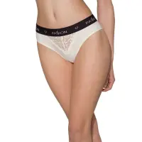 Трусики з широкою гумкою і мереживом Passion PS001 PANTIES M, ecru — Переглянути зображення 1