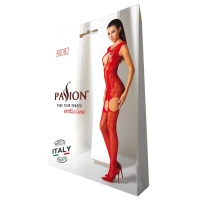 Ажурний бодістокінг з панчохами Passion BS082 red — Переглянути зображення 5