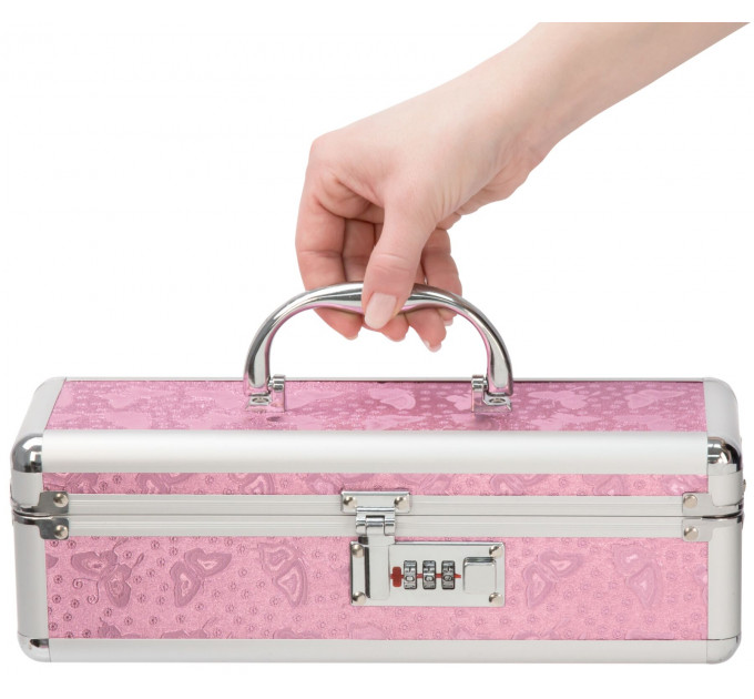 Кейс для зберігання секс-іграшок BMS Factory - The Toy Chest Lokable Vibrator Case Pink з кодовим за