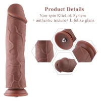 Силіконовий фалоімітатор для секс-машин Hismith 11″ Silicone Dildo, система KlicLok — Переглянути зображення 2