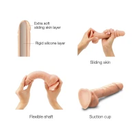 Реалістичний фалоімітатор Strap-On-Me Sliding Skin Realistic Dildo Vanille S, ефект рухливої шкіри — Переглянути зображення 3