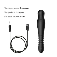 Смартвібратор-пульсатор Zalo — King Obsidian Black, кристал Swarovski — Переглянути зображення 7